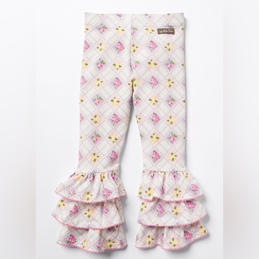 Matilda Jane floral enchantment ruffle pants size 8 like new